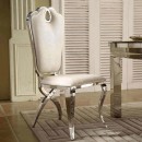 Queen Luxury  chair Mirror Stainless Steel Pure white - 6920009 MAKE UP FURNITURES