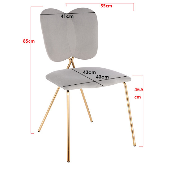 Nordic Style Luxury Beauty Chair Grey color - 5400234