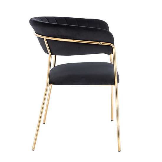 Nordic Style Luxury Beauty Chair Velvet Black color - 5400246
