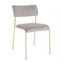 Nordic Style Luxury Beauty Chair Velvet Light Grey color - 5400249
