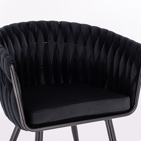 Nordic Style Luxury Beauty Chair Velvet Black color - 5400256