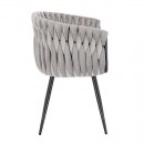 Nordic Style Luxury Beauty Chair Velvet Light Grey color - 5400258