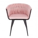 Nordic Style Luxury Beauty Chair Velvet Light Pink color - 5400259