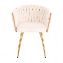 Nordic Style Luxury Beauty Chair Velvet White Gold-5400366 BEAUTY & LOUNGE CHAIRS