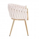 Nordic Style Luxury Beauty Chair Velvet White Gold-5400366 BEAUTY & LOUNGE CHAIRS