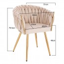 Nordic Style Luxury Beauty Chair Velvet Beige Gold-5400368 BEAUTY & LOUNGE CHAIRS