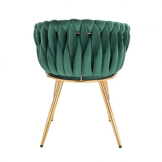 Nordic Style Luxury Beauty Chair Velvet Green Gold-5400370 BEAUTY & LOUNGE CHAIRS
