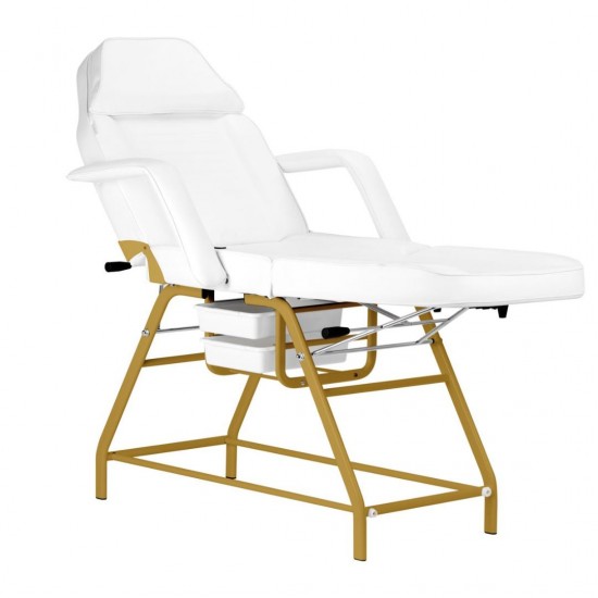 Επαγγελματική καρέκλα αισθητικής White Gold- 0147251 ΚΑΡΕΚΛΕΣ ΜΕ ΥΔΡΑΥΛΙΚΗ-ΧΕΙΡΟΚΙΝΗΤΗ ΑΝΥΨΩΣΗ