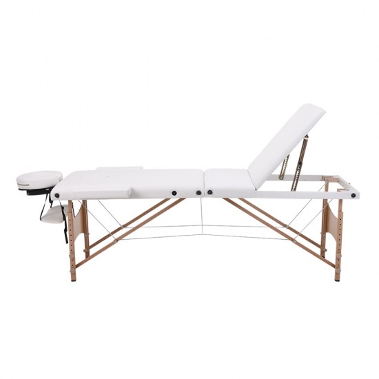 Κρεβάτι Μασάζ 3 Θέσεων ξύλινο Πτυσσόμενο με ανάκλιση πλάτης White -9030103 ΠΤΥΣΣΟΜΕΝΑ ΚΡΕΒΑΤΙΑ