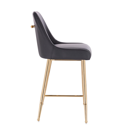 Bar stool PU Leather With Gold handle Black Color - 5450102