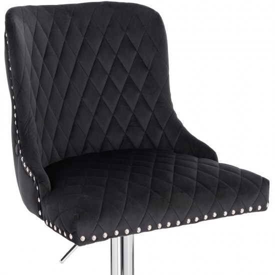 Luxury Bar stool Lion King Velvet Black-5450104 BAR STOOLS