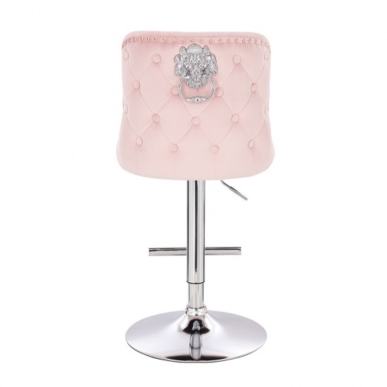 Luxury Bar stool Lion King Velvet Light Pink - 5450105 BAR STOOLS