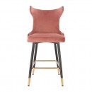 Luxury Bar stool Velvet Wine Red - 5450109 BAR STOOLS