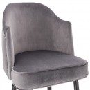 Luxury Bar stool Velvet Dark Grey Gold - 5450115 BAR STOOLS