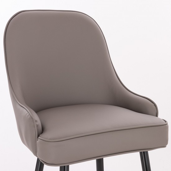 Luxury Bar stool Pu Leather Dark Grey-5450121 BAR STOOLS