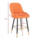 Luxury Bar stool Pu Leather Orange-5450123 BAR STOOLS