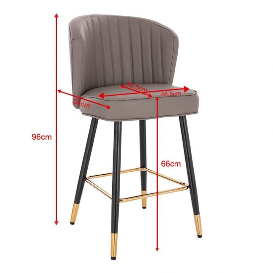 Luxury Bar stool Pu Leather Dark Grey-5450126 BAR STOOLS