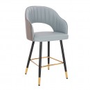 Luxury Bar stool Pu Leather Light and Dark Grey-5450129 BAR STOOLS