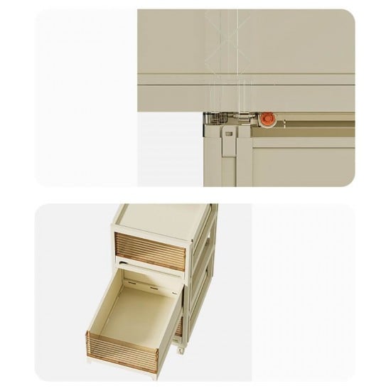 Vanity Storage Station 4 drawers Beige 34*28*75.5cm -6930340 BEAUTY & STORAGE  BOXES