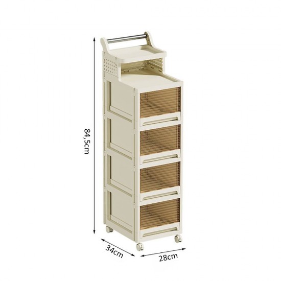 Vanity Storage Station 4 drawers Beige 34*28*84.5cm -6930343 BEAUTY & STORAGE  BOXES
