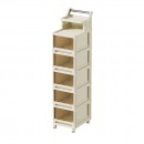 Vanity Storage Station 5 drawers Beige 40*32*144cm - 6930349 BEAUTY & STORAGE  BOXES