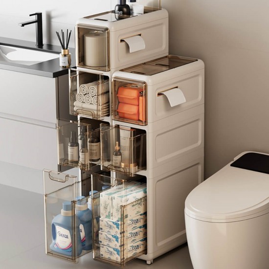 Professional Storage Station 3 Layers Beige 18.6*39*74.7cm - 6930381 BEAUTY & STORAGE  BOXES