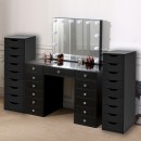 Full Set Vanity Table Black & Vanity Storage Stations Black-6910024