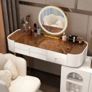 Boudoir Top Glass Σετ Table and Led touch Hollywood Mirror  White-6940122