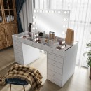 Best seller Vanity Table Glass Top & Hollywood Full Mirror - 6961013 MAKE UP FURNITURES