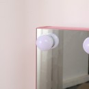 Best seller Vanity Table Glass Top & Hollywood Full Mirror Pink - 6961032 MAKE UP FURNITURES