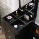 Vanity Station Storage  & Jewelry Organizer Flip Top Glam Μαυρο-6961041 MAKE UP FURNITURES