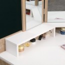 Corner Vanity Table with Trifold Mirror Natural White-6961066 BOUDOIR LUXURY COLLECTION
