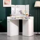 Corner Vanity Table with Trifold Mirror White-6961067 BOUDOIR LUXURY COLLECTION