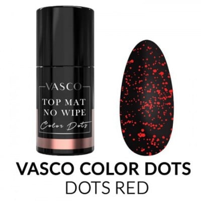 Vasco Top no wipe mat dots ημιμόνιμο βερνίκι Red 7ml - 8117253