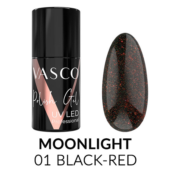 Vasco ημιμόνιμο βερνίκι UV LED Professional Moonlight 01 Black-Red 6ml - 8117349 VASCO GEL POLISH ΠΛΗΡΕΣ ΧΡΩΜΑΤΟΛΟΓΙΟ