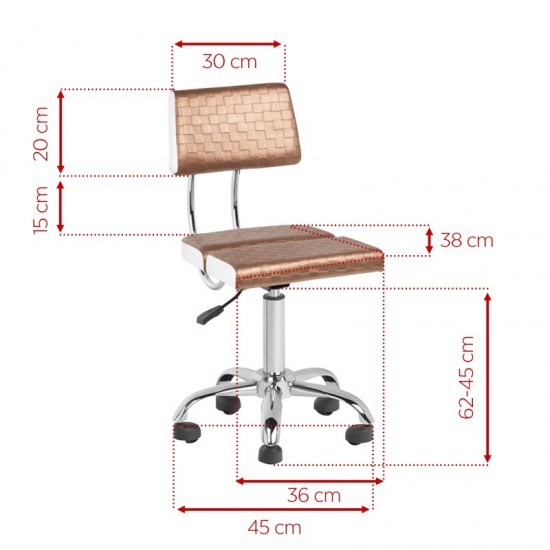 Επαγγελματική θέση εργασίας Turin stool brown-beige - 0113202 