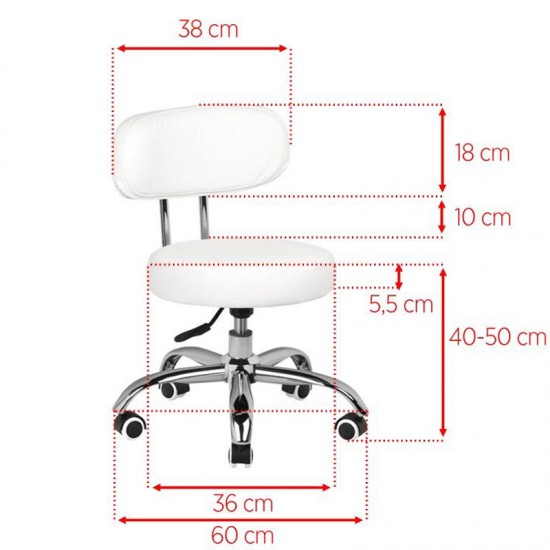 Επαγγελματικό σκαμπό πεντικιούρ Premium Large Κάθισμα  λευκό - 0119727 ΣΚΑΜΠΟ ΠΕΝΤΙΚΙΟΥΡ