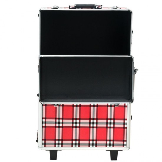 Επαγγελματική βαλίτσα μακιγιάζ και κομμωτικής Box S-015 Red Grid - 0122854 ΒΑΛΙΤΣΕΣ MAKE UP - ΟΝΥΧΟΠΛΑΣΤΙΚΗΣ - ΚΟΜΜΩΤΙΚΗΣ