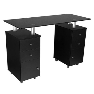 Τραπέζι μανικιούρ με γυάλινη επιφάνεια Black - 0128381
