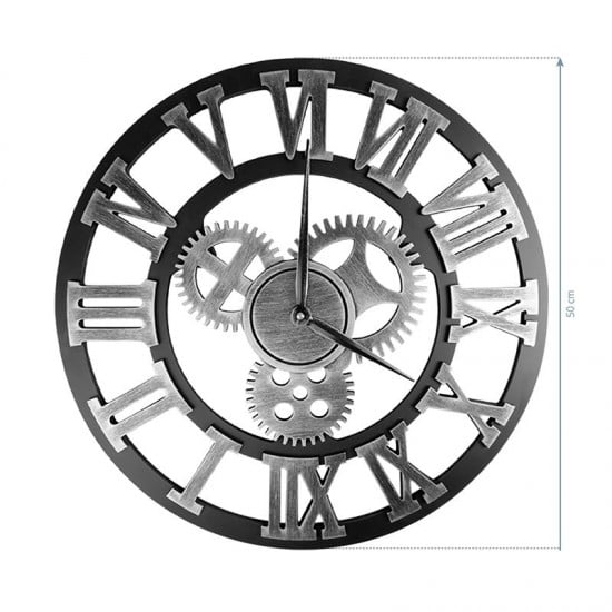 Διακοσμητικό ρολόι κομμωτηρίου Silver Gears - 0135174 ΡΟΛΟΓΙΑ ΤΟΙΧΟΥ