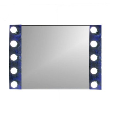 Επαγγελματικός καθρέπτης μακιγιάζ  Led  Hollywood blue-black 10 Bulbs 70x 50cm - 2900001