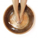  Hammered Handmade Copper Pedicure Bowl and foot rest - 6410001 ΠΟΔΟΛΟΥΤΡΑ - ΑΥΤΟΝΟΜΕΣ ΛΕΚΑΝΕΣ SPA