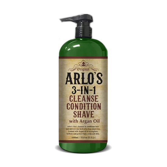 Arlo's for Men 3 σε 1 Shampoo/Conditioner/Shave αναδόμηση και ενυδάτωση με έλαιο argan 1000ml - 4311007 ΑΝΔΡΙΚΗ ΠΕΡΙΠΟΙΗΣΗ 