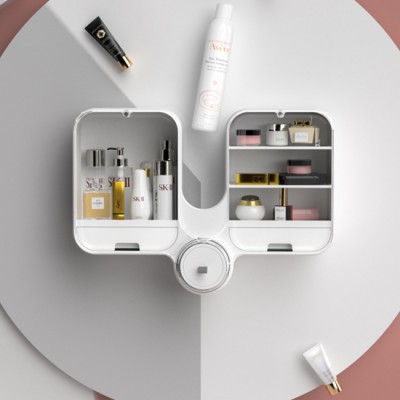 Wall-mounted bathroom cosmetic organizer white - 6930109