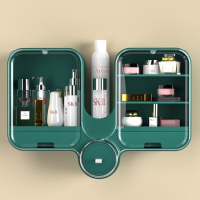 Wall-mounted bathroom cosmetic organizer green - 6930108