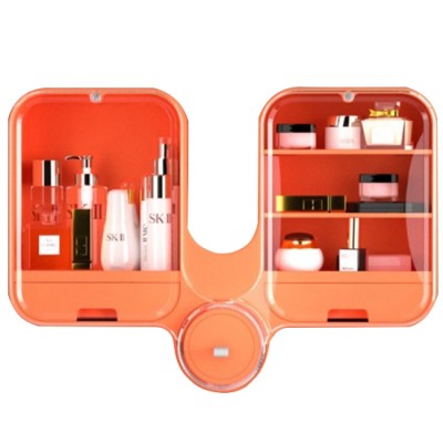 Wall-mounted bathroom cosmetic organizer peach - 6930110
