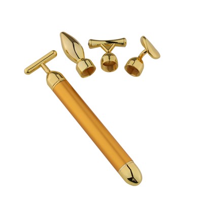 Vibrating 4 in 1 face massage gold stick 14,5cm - 6970128