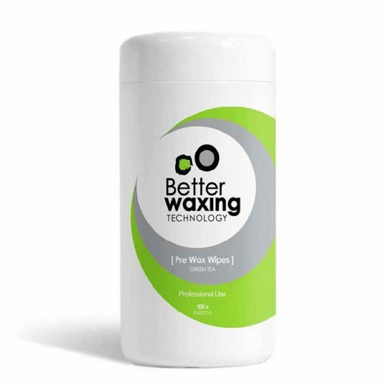 Better Waxing Pre wax green tea wipes 100 τμχ. - 9900136 ΛΟΣΙΟΝ & ΠΡΟΪΟΝΤΑ ΑΝΑΛΩΣΙΜΑ ΑΠΟΤΡΙΧΩΣΗΣ