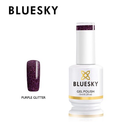 Bluesky ημιμόνιμο βερνίκι magic forest purple glitter 15ml - 2801806