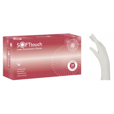Ιατρικά Γάντια latex Soft Touch χωρίς πούδρα λευκά Large 100τεμ. - 1082075